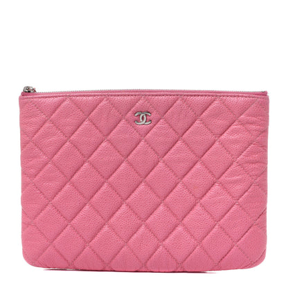 Chanel Caviar Quilted Medium Cosmetic Case Pink 1 of 9