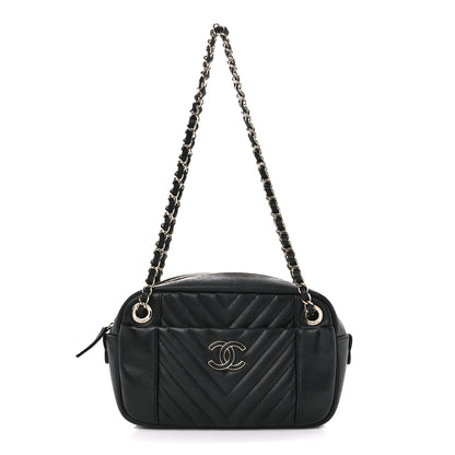 Chanel Calfskin Quilted Daily Chevron Camera Case Black 1 of 12