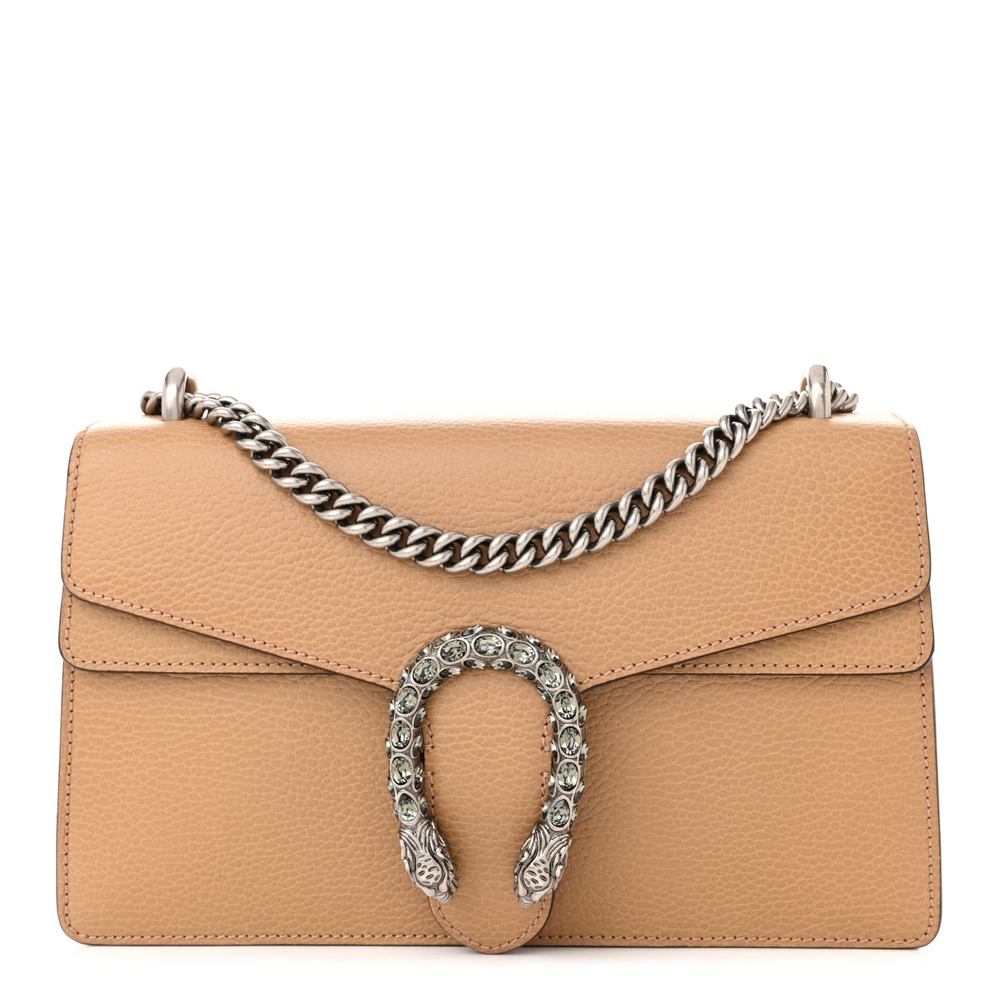 Dollar Calfskin Crystal Small Dionysus Shoulder Bag Natural Tan Black Diamond