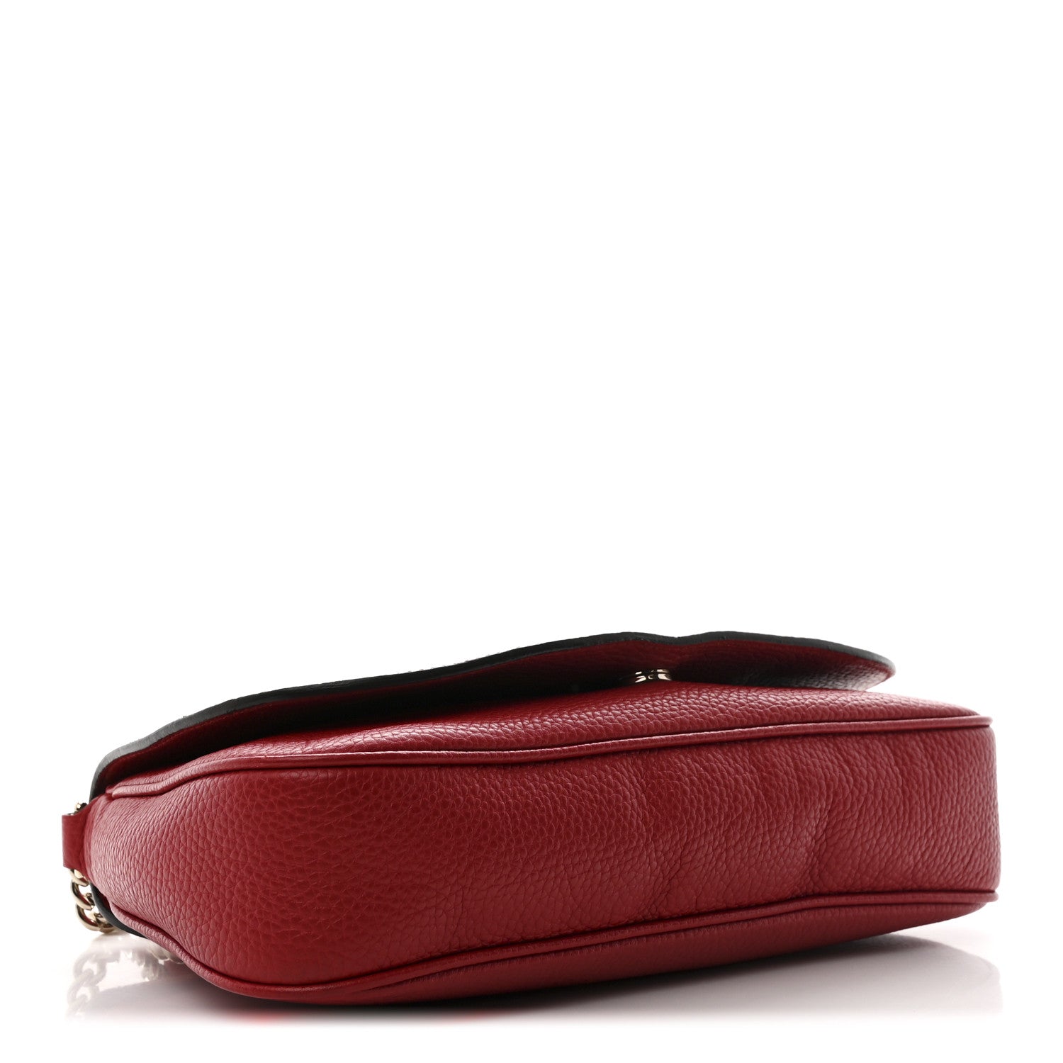 Gucci Pebbled Calfskin Medium Soho Flap Crossbody Vibrant Red 4 of 10