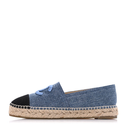 Chanel Denim CC Espadrilles 39 Blue Black 1 of 10
