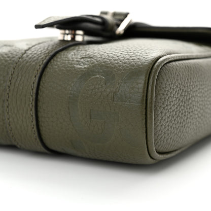 Gucci Piuma Calfskin Jumbo GG Embossed Small Messenger Bag Dark Green 10 of 12