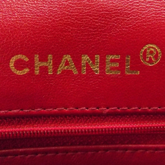 Lambskin Quilted Small Flap Red