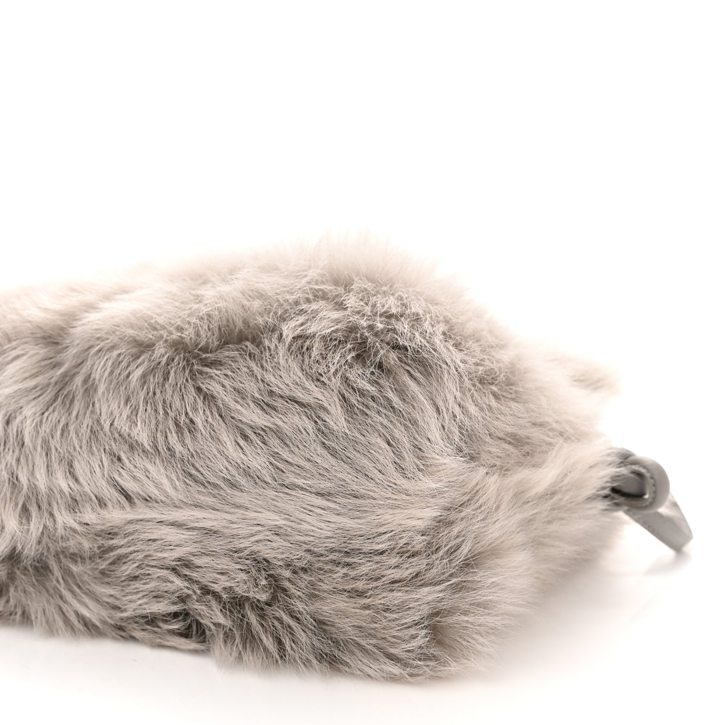 Shearling Flamenco Knot Clutch Grey