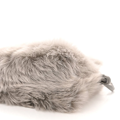 Loewe Shearling Flamenco Knot Clutch Grey 10 of 10