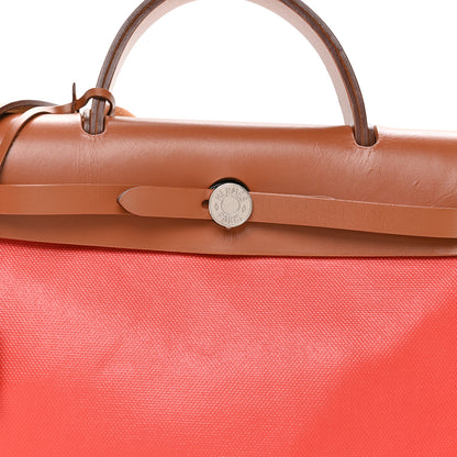 Hermes Toile H Berline Vache Hunter Herbag Zip 31 PM Orange Mecano Fauve 9 of 11