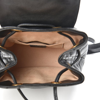 Gucci Calfskin Matelasse GG Marmont Flap Backpack Black 5 of 12