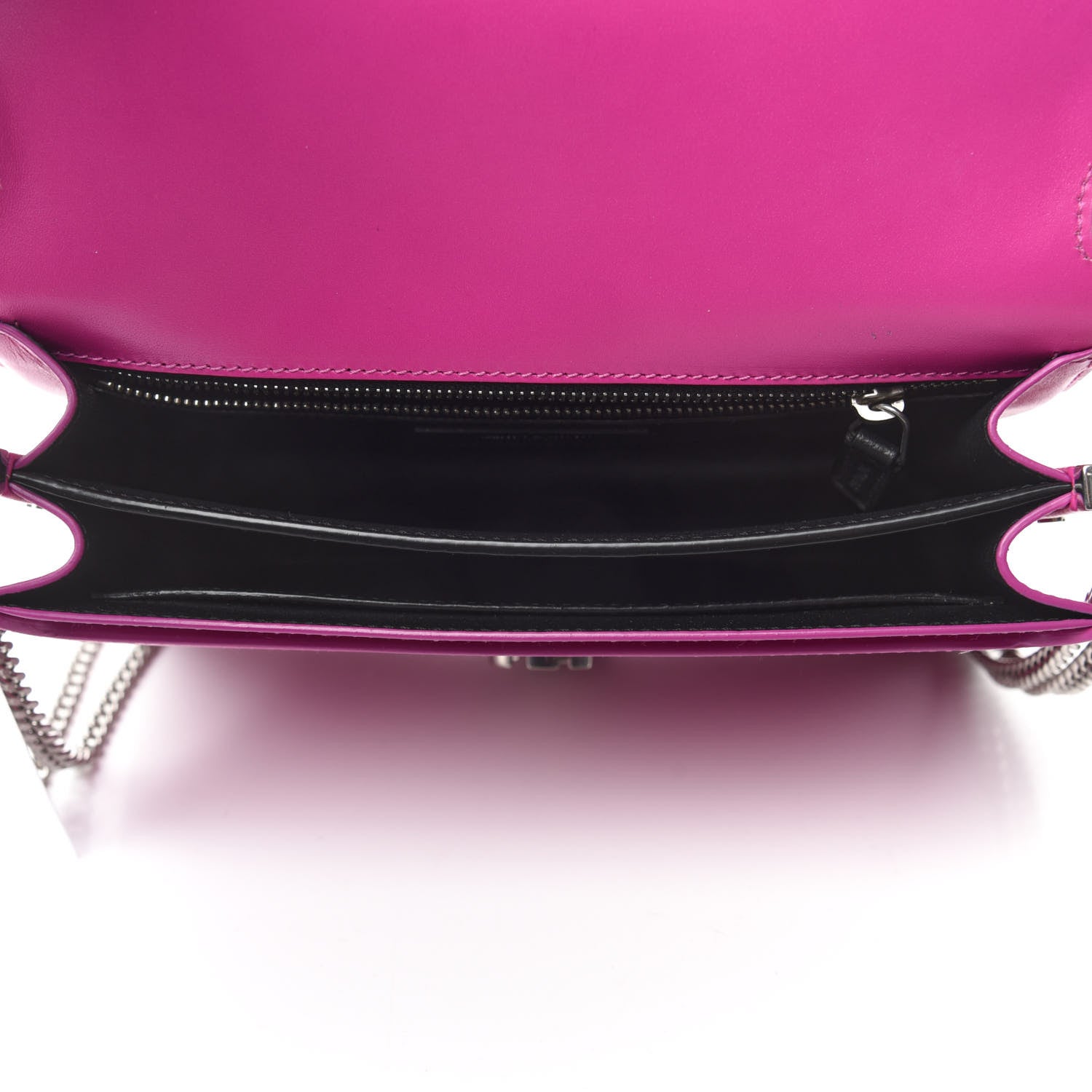 Saint Laurent Smooth Calfskin Monogram Cassandra Clasp Bag Electric Fuchsia 5 of 11