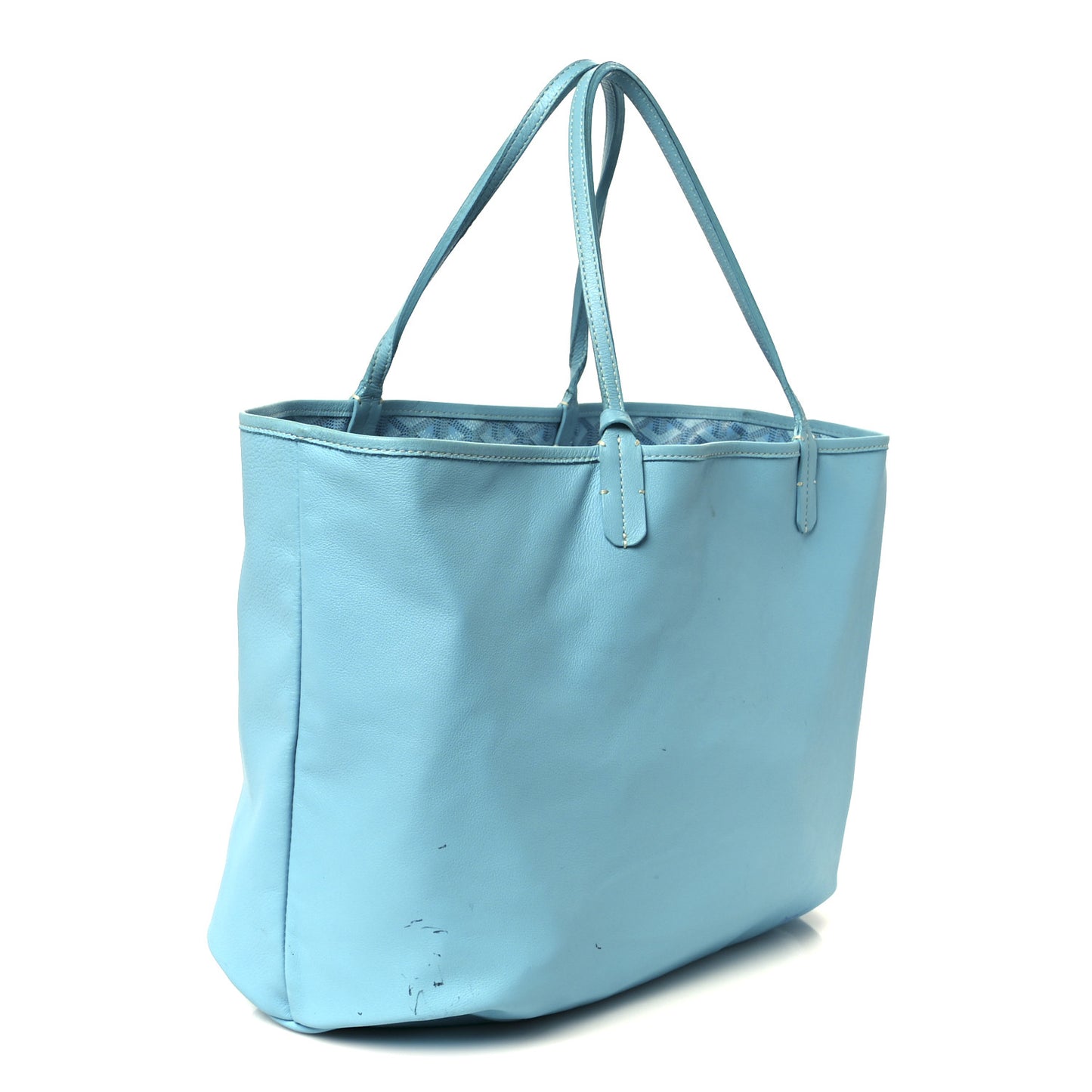Goyardine Embroidered Flamingo Reversible Anjou PM Sky Blue