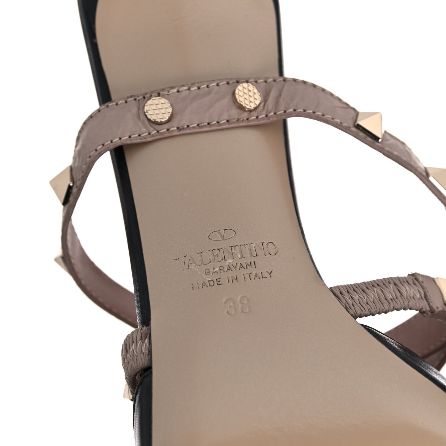 Nappa Rockstud Criss Cross 55mm Mules 38 Black Poudre