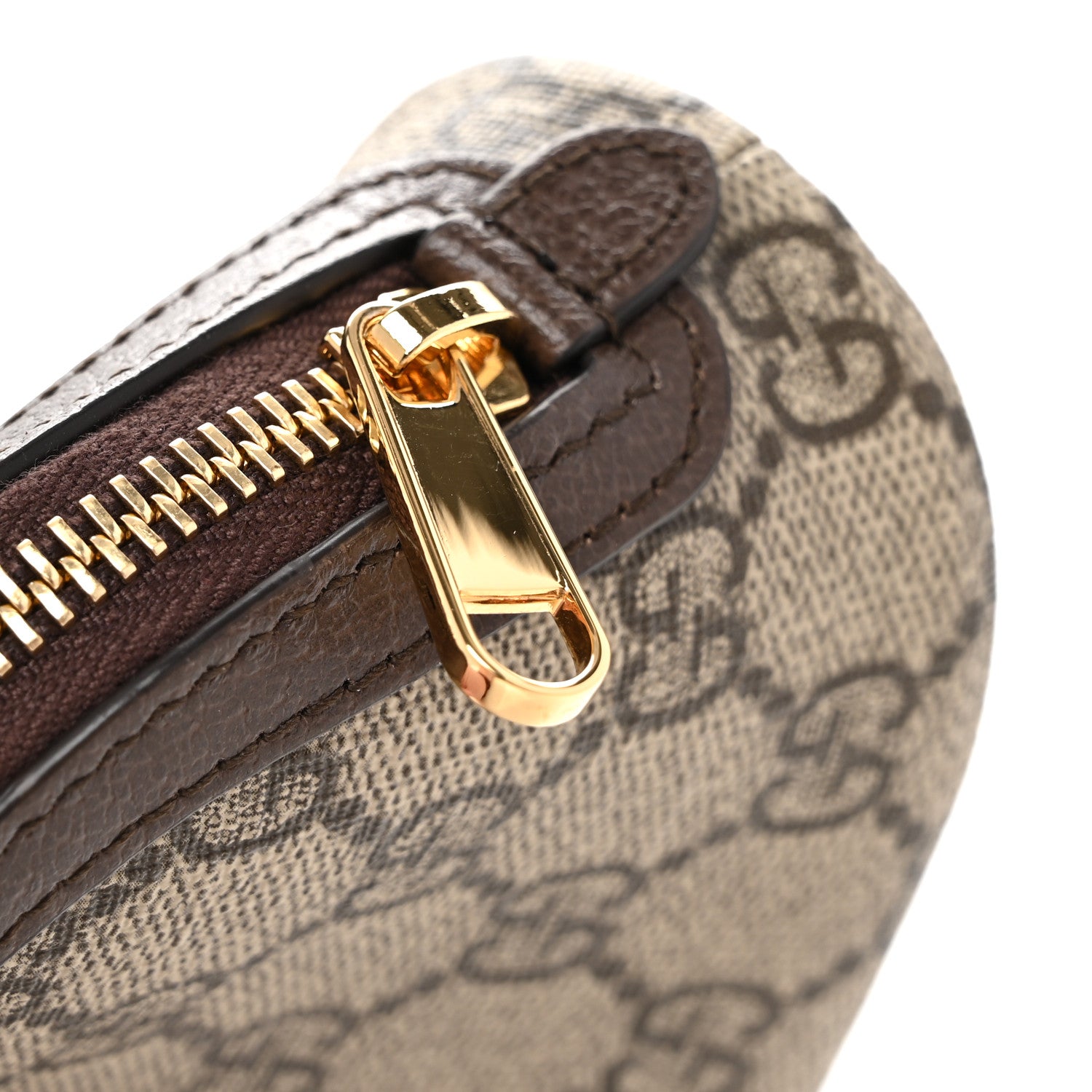 Gucci GG Supreme Monogram Textured Calfskin Web Medium Ophidia Cosmetic Case Beige Ebony New Acero 8 of 9