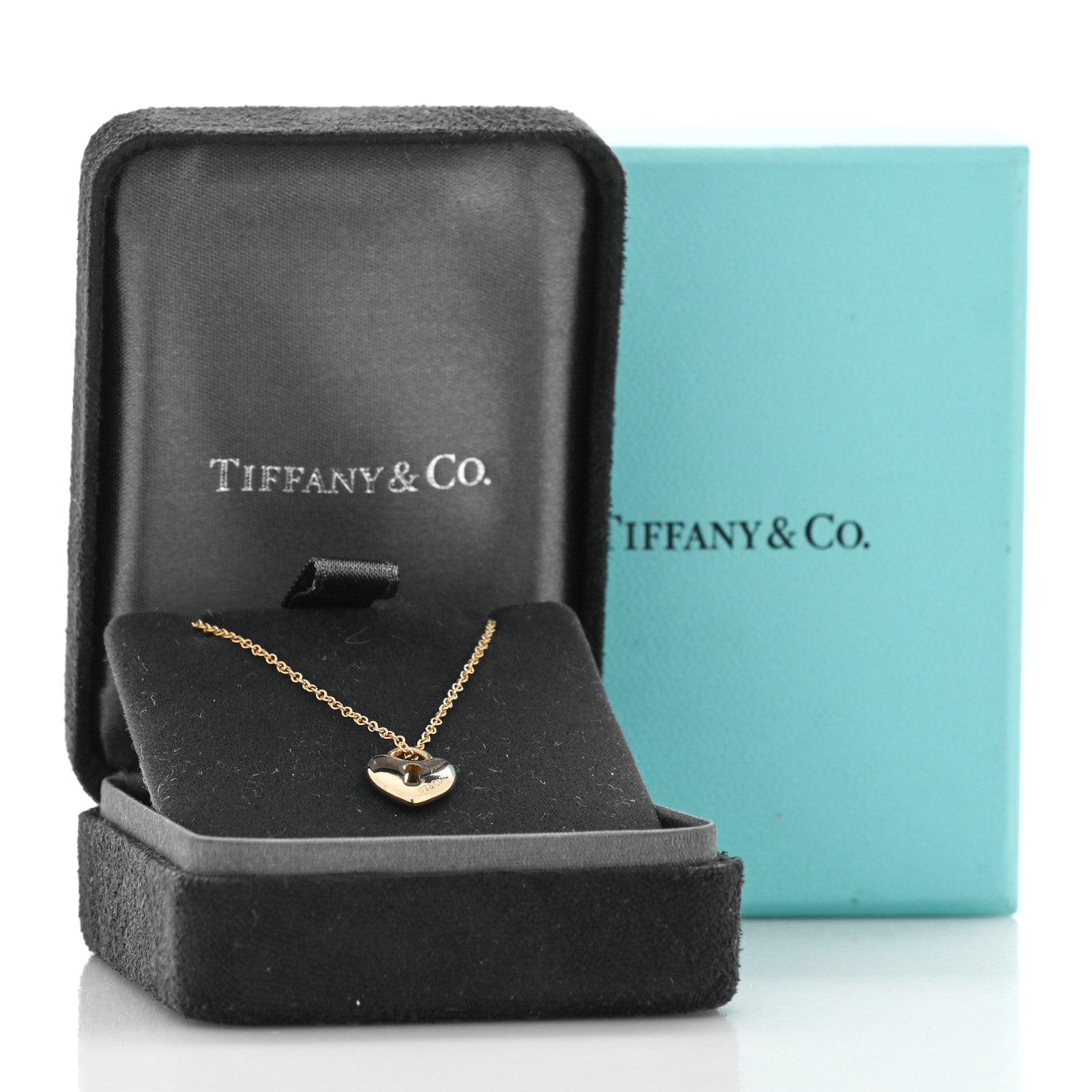 Tiffany 18K Yellow Gold Mini Heart Lock Pendant Necklace 5 of 5