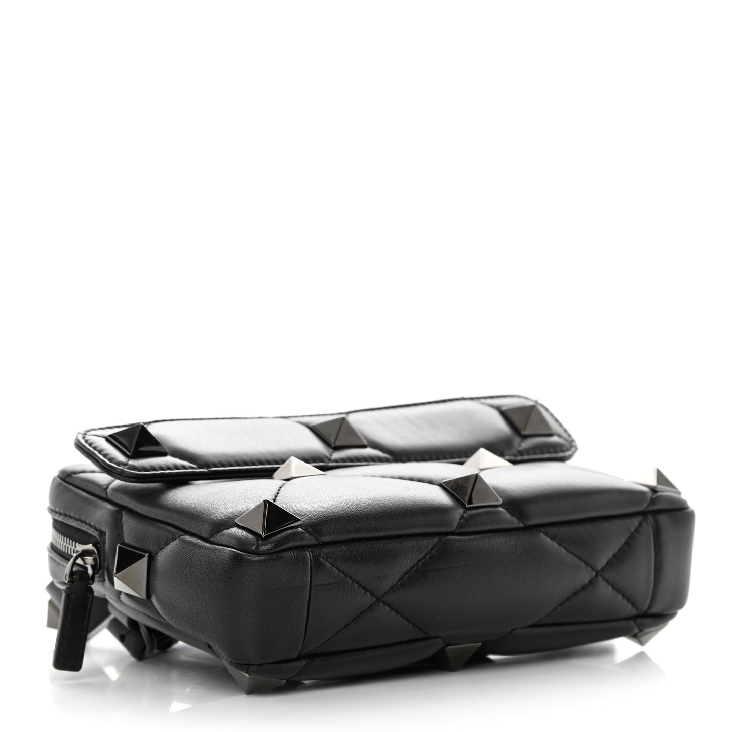Nappa Monochrome Roman Stud Crossbody Bag Black