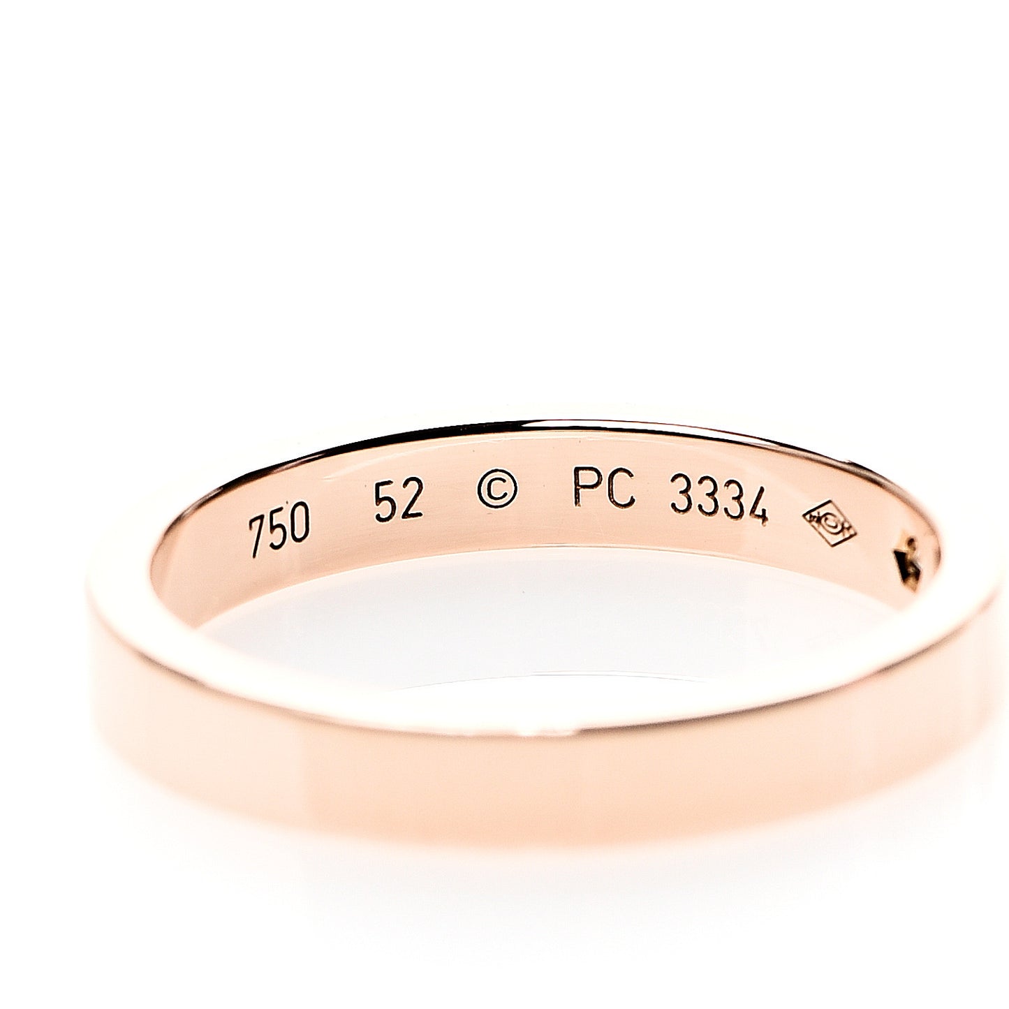 18K Pink Gold Diamond 3mm C De Wedding Band Ring 52 6