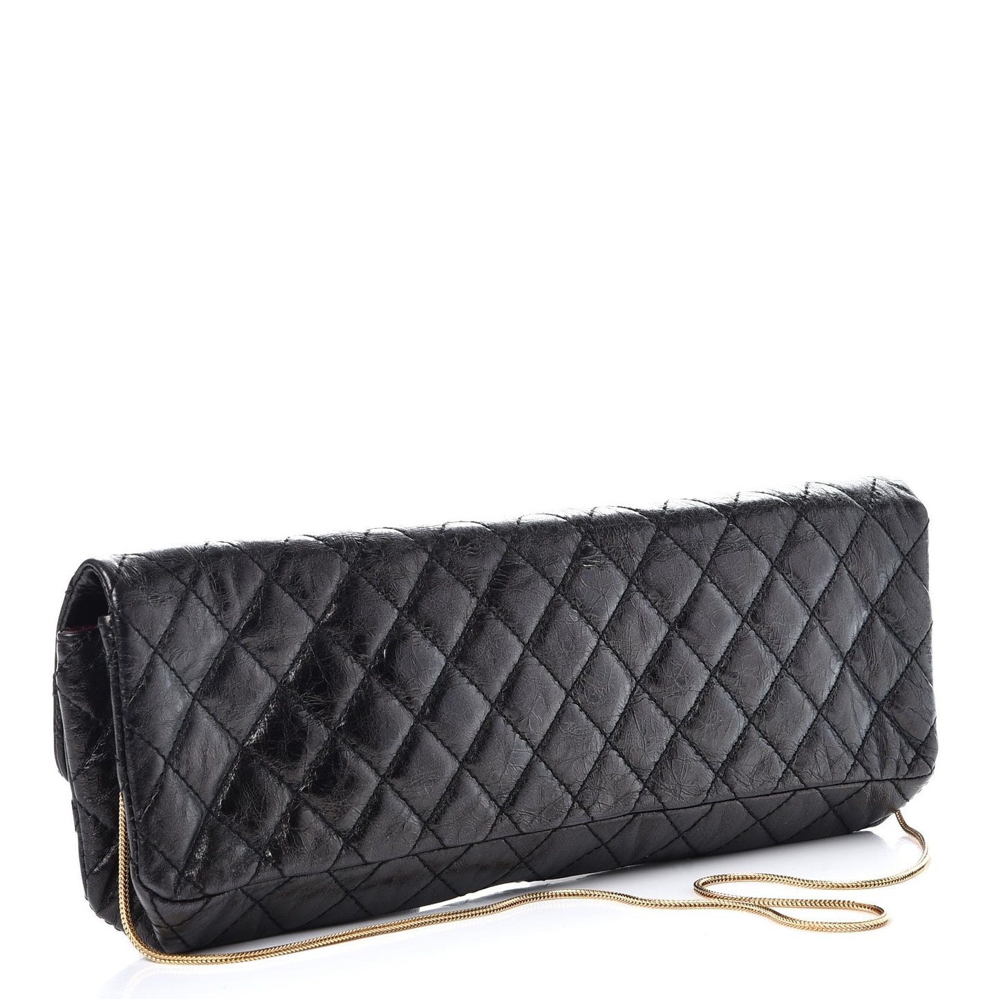 Glazed Calfskin 2.55 Reissue East West Clutch Black