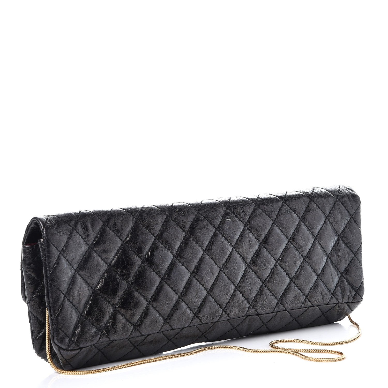 Chanel Glazed Calfskin 2.55 Reissue East West Clutch Black 3 of 8