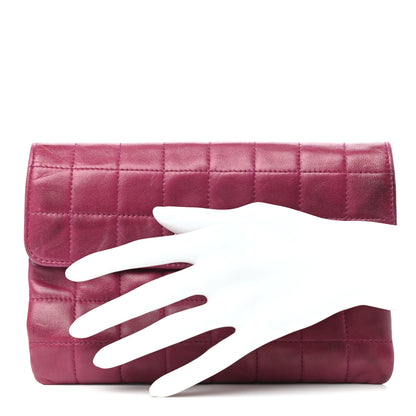 Chanel Lambskin Chocolate Bar Reissue Clutch Purple 2 of 10