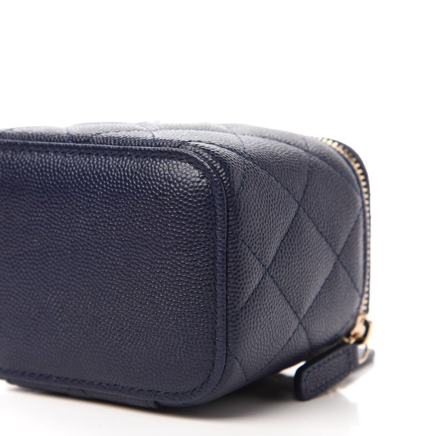Chanel Caviar Quilted Mini Vanity Case With Chain Navy 7 of 11