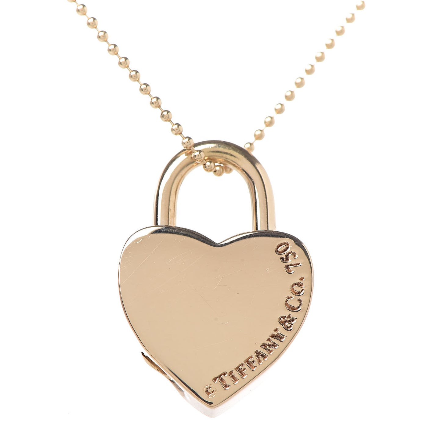18K Yellow Gold Marry Me Heart Lock Pendant Necklace