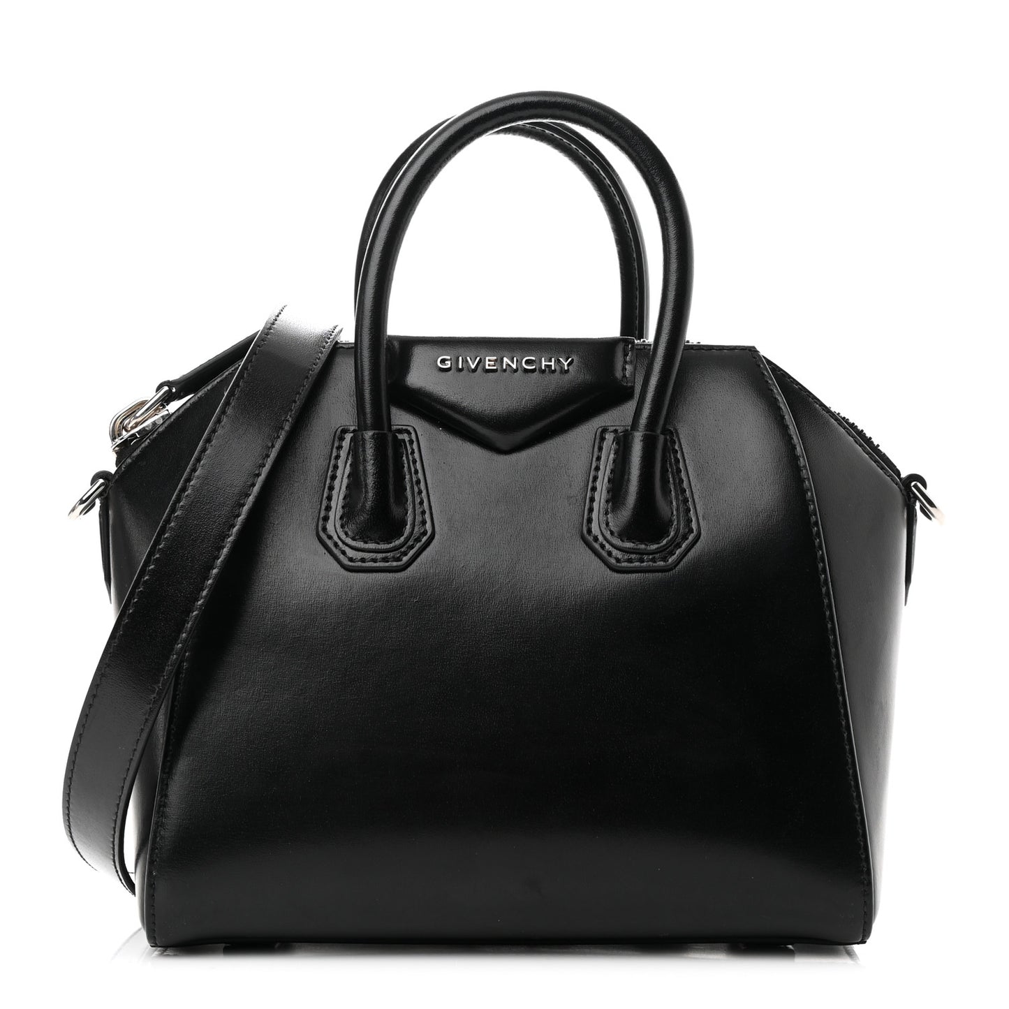 Shiny Lord Calfskin Mini Antigona Black
