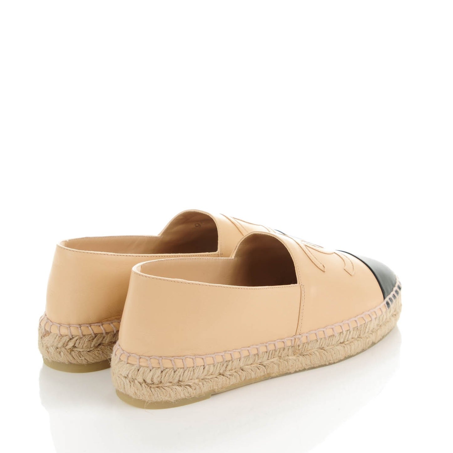 Lambskin CC Espadrilles 36 Beige Black