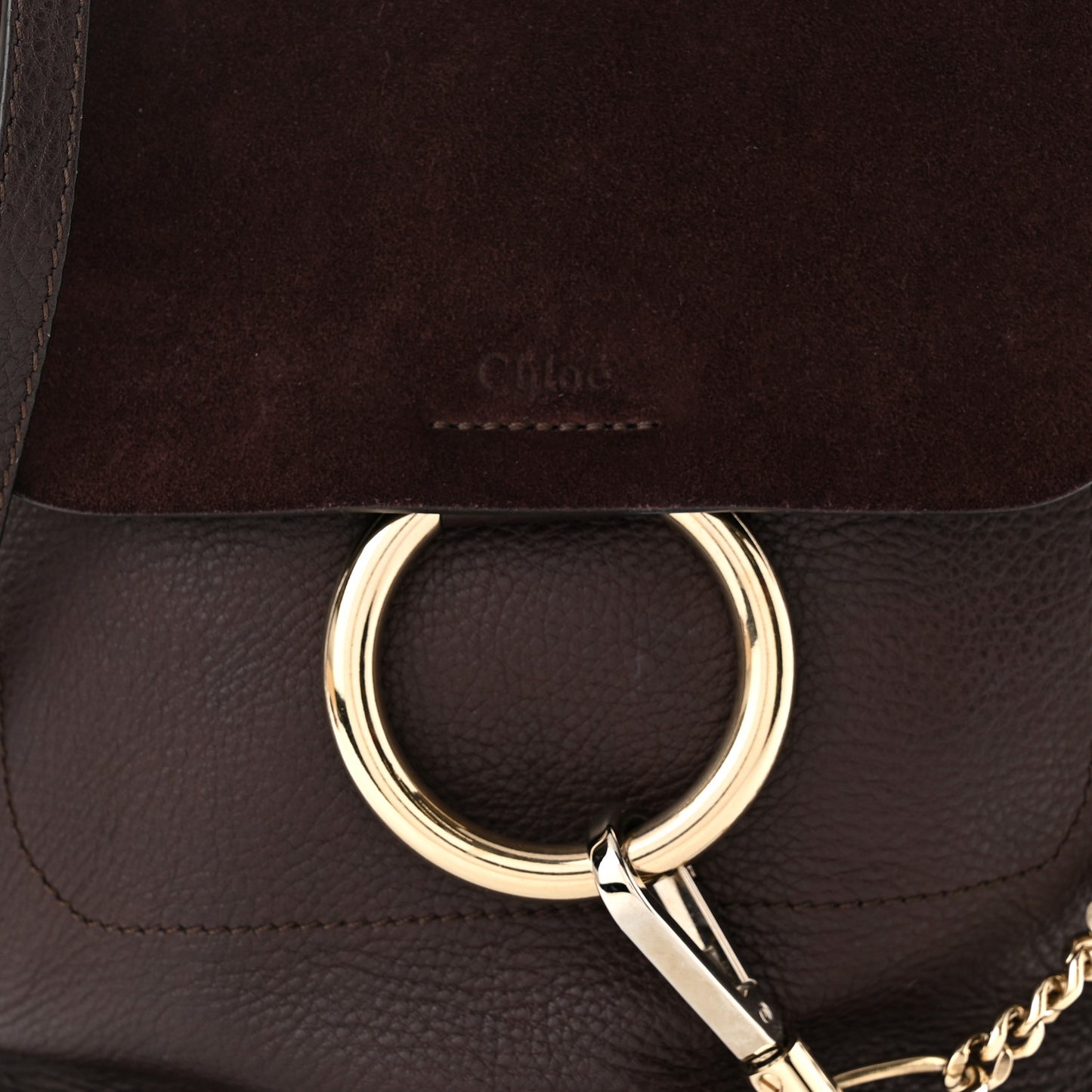 Suede Calfskin Medium Faye Backpack Dark Brown