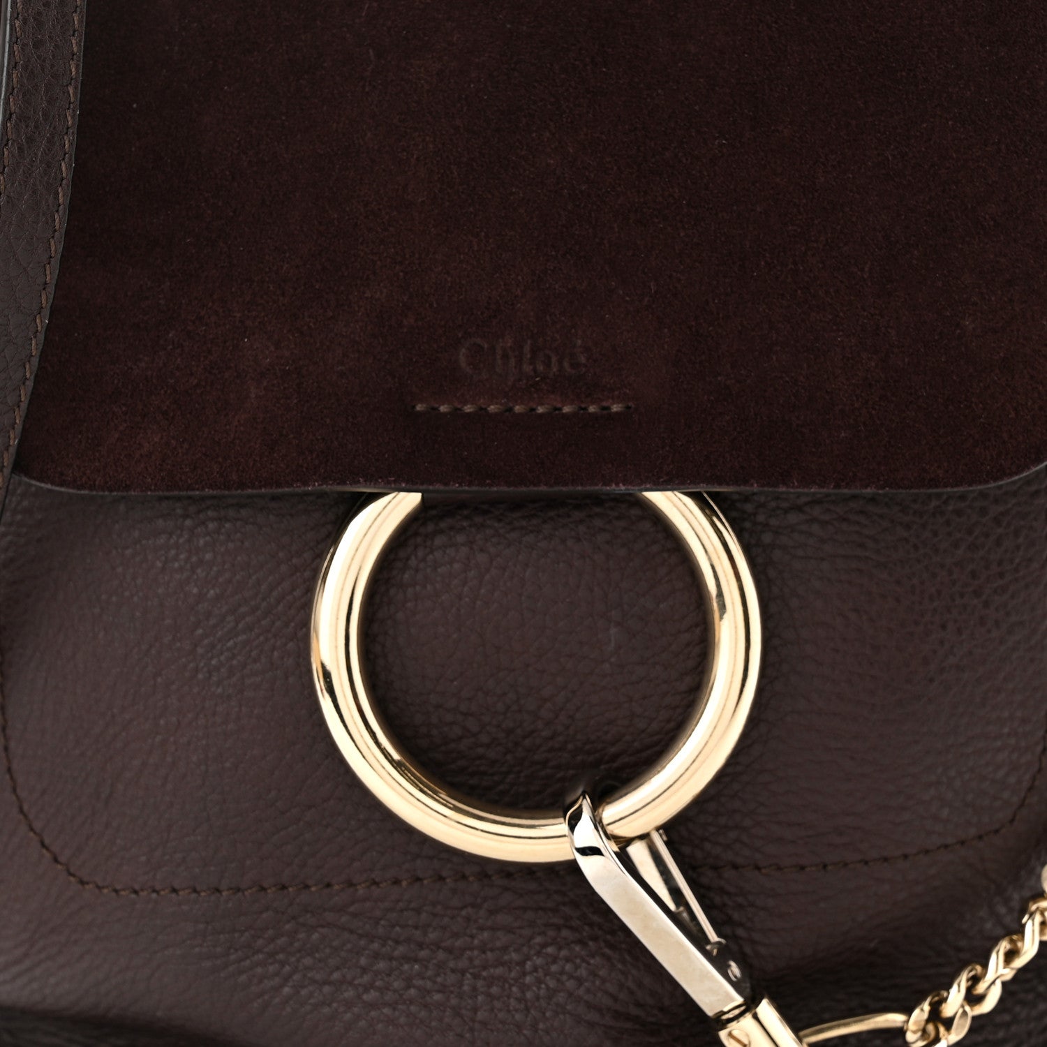 Chloe Suede Calfskin Medium Faye Backpack Dark Brown 8 of 10