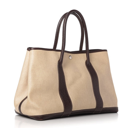 Hermes Toile Buffle Gala Garden Party Tote 36 MM Marron Fonce 3 of 10