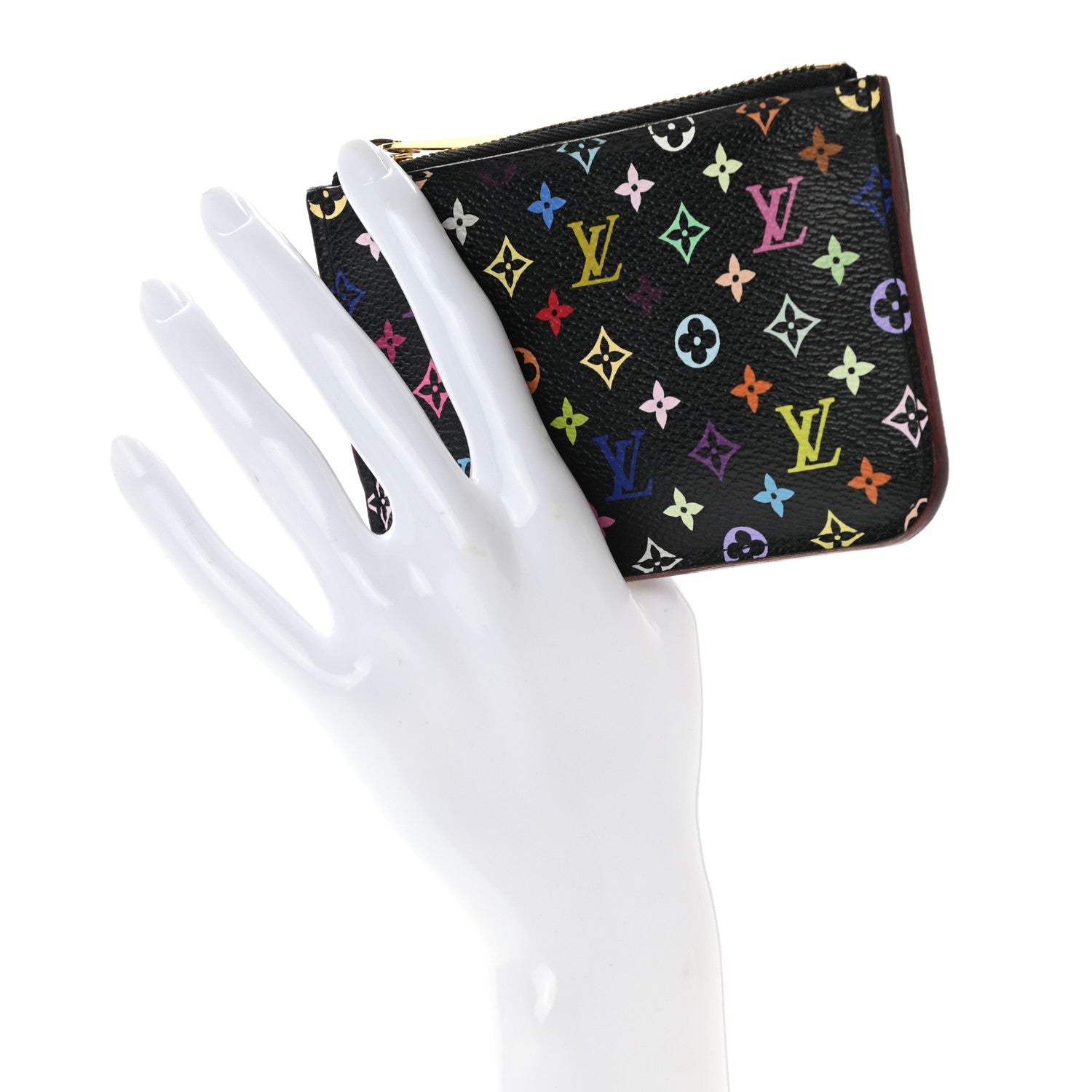Louis Vuitton Monogram Multicolor Key Pouch Black Violet 2 of 10