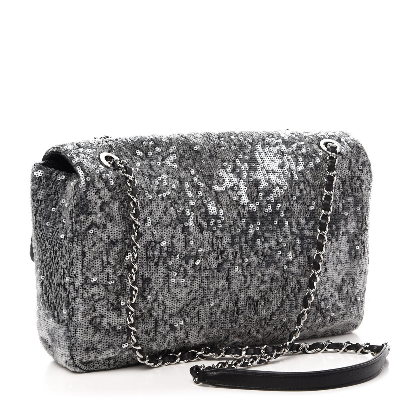 Sequin Jumbo Single Flap Silver