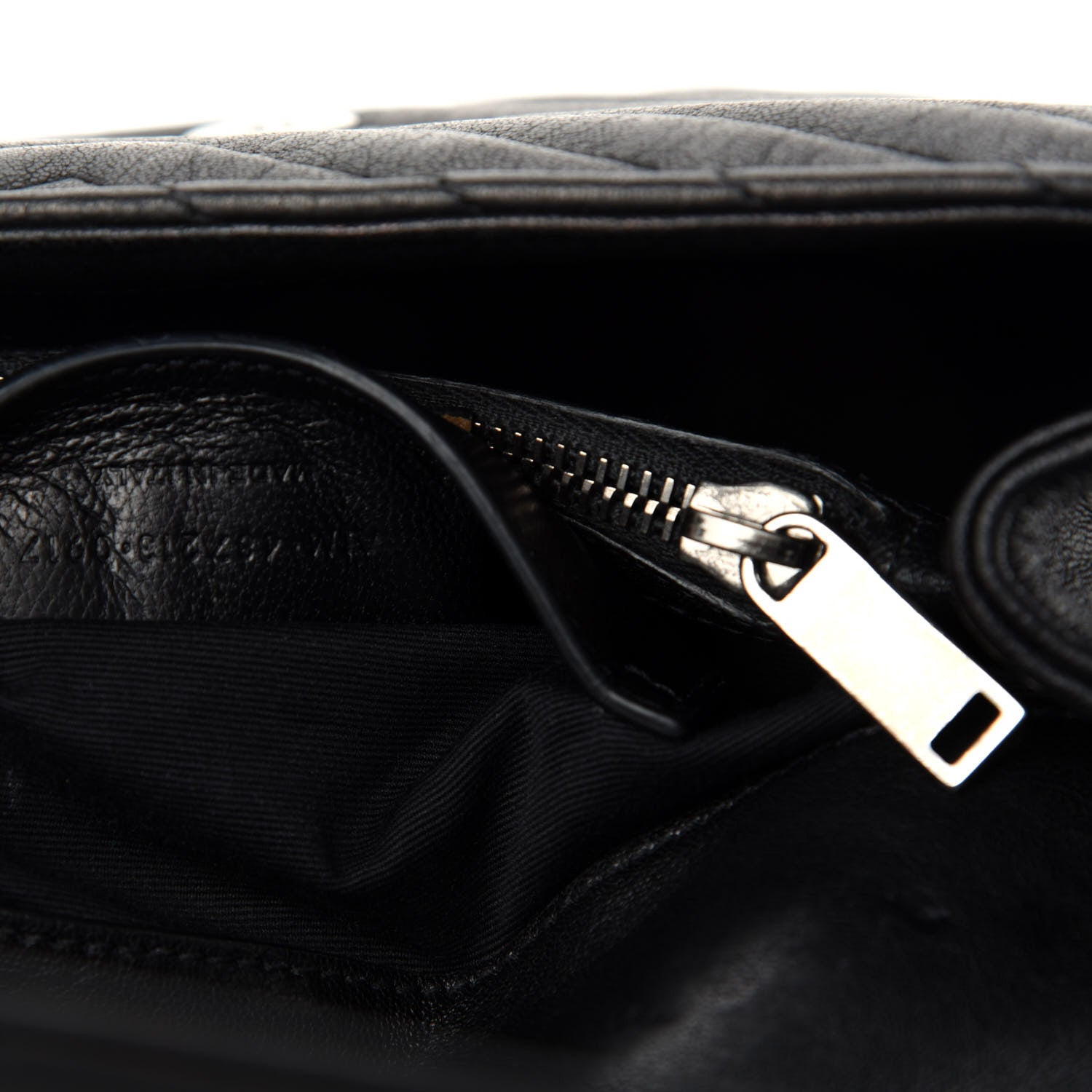 Saint Laurent Sheepskin Matelasse Chevron Monogram Medium College Bag Black 12 of 13