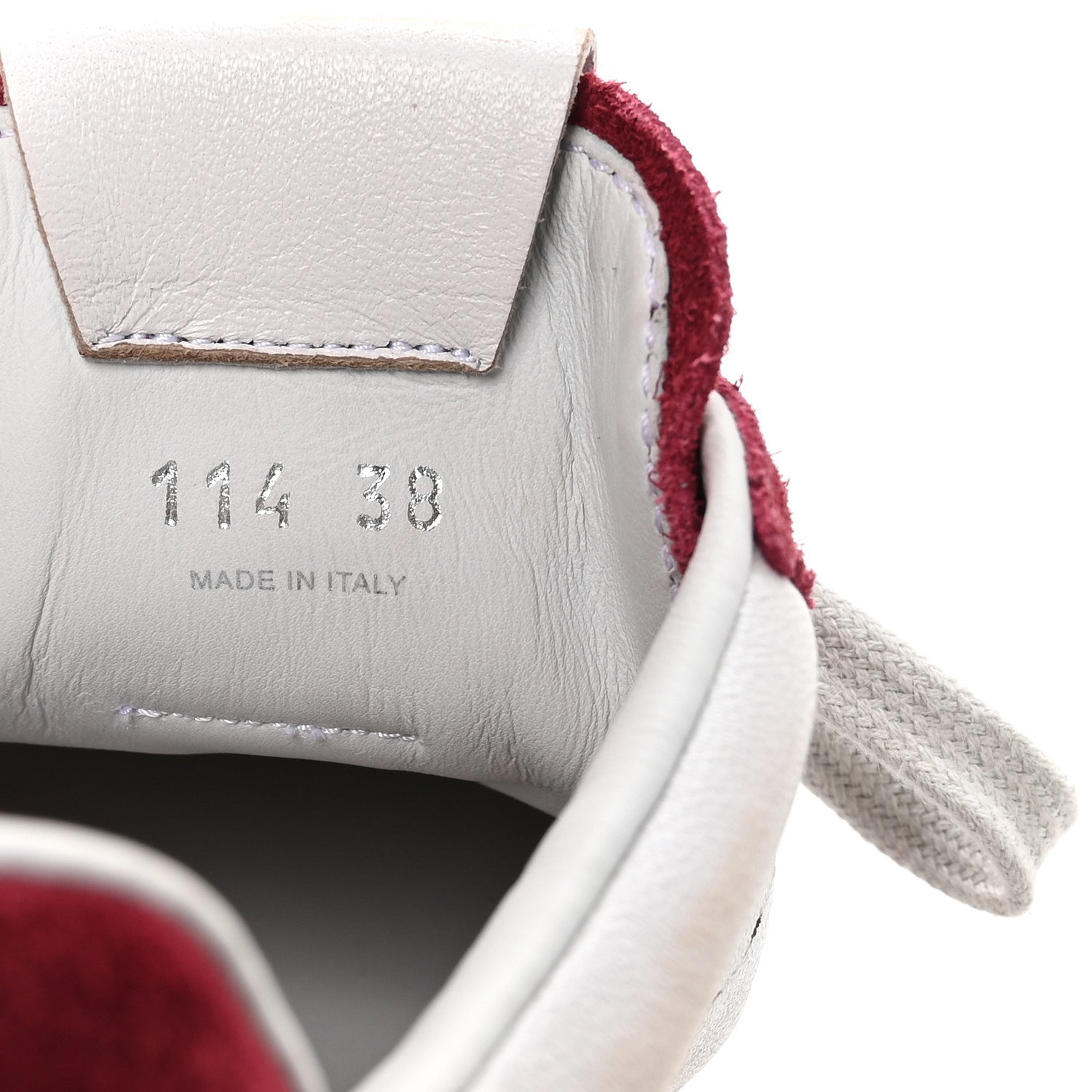 Miu Miu Bleached Calfskin Womens Plume Low Top Sneakers 38 White