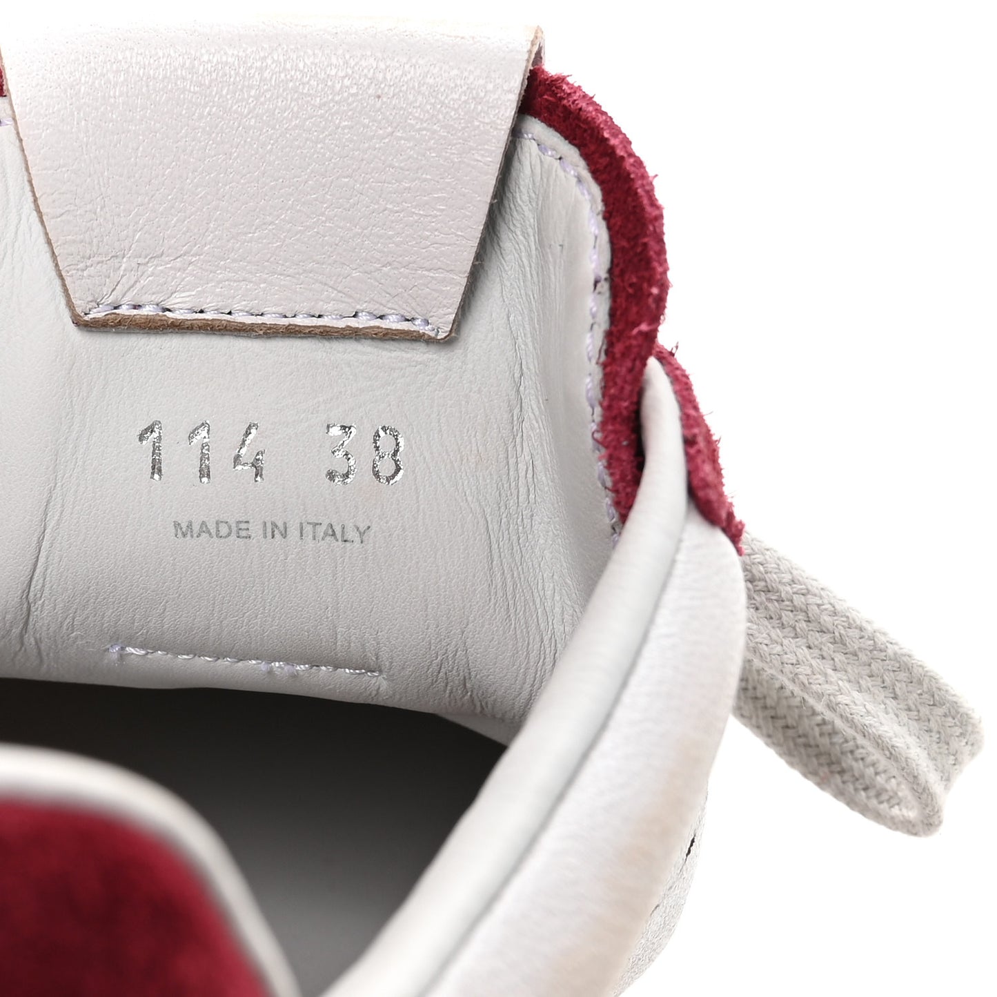 Bleached Calfskin Womens Plume Low Top Sneakers 38 White Cerise
