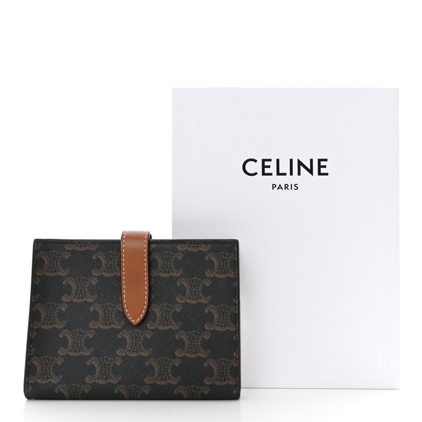 Canvas Triomphe Medium Strap Wallet Tan