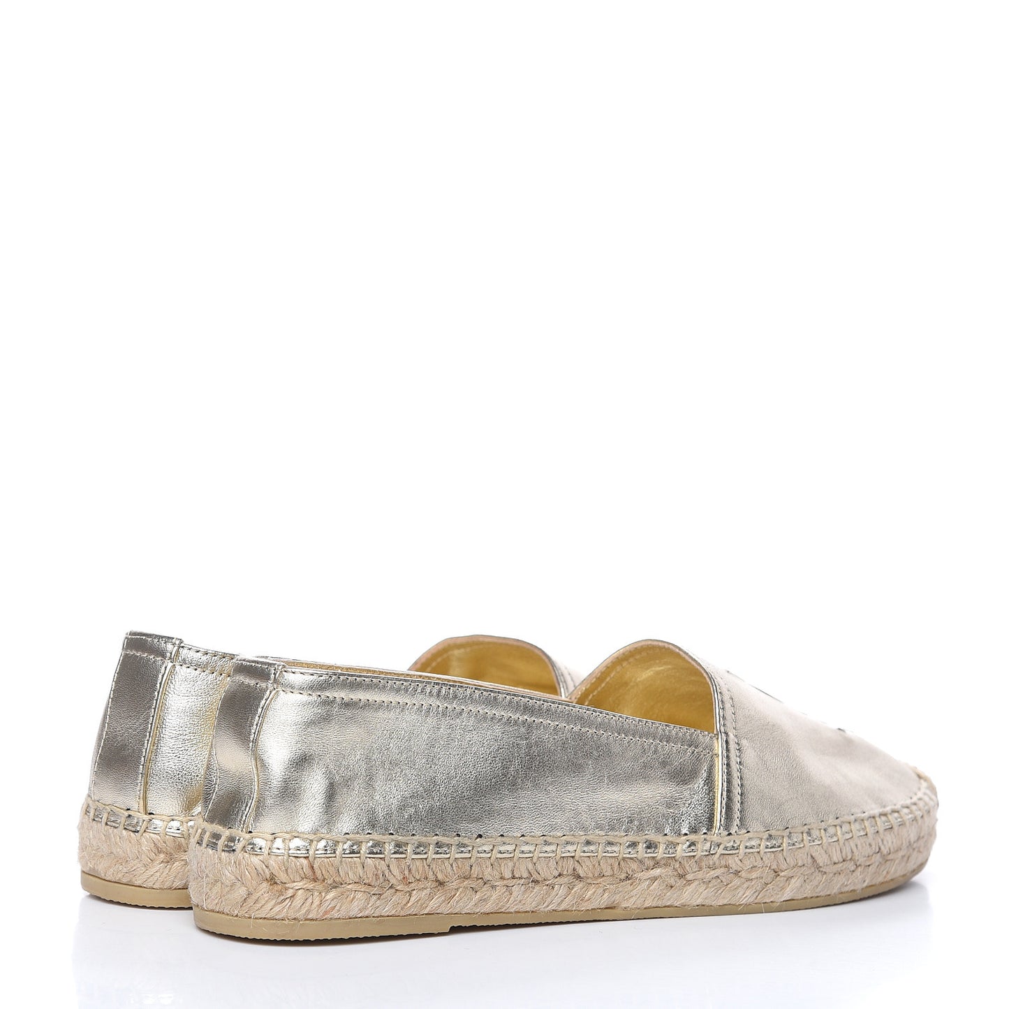 Metallic Lambskin Monogram Espadrilles 39.5 Gold