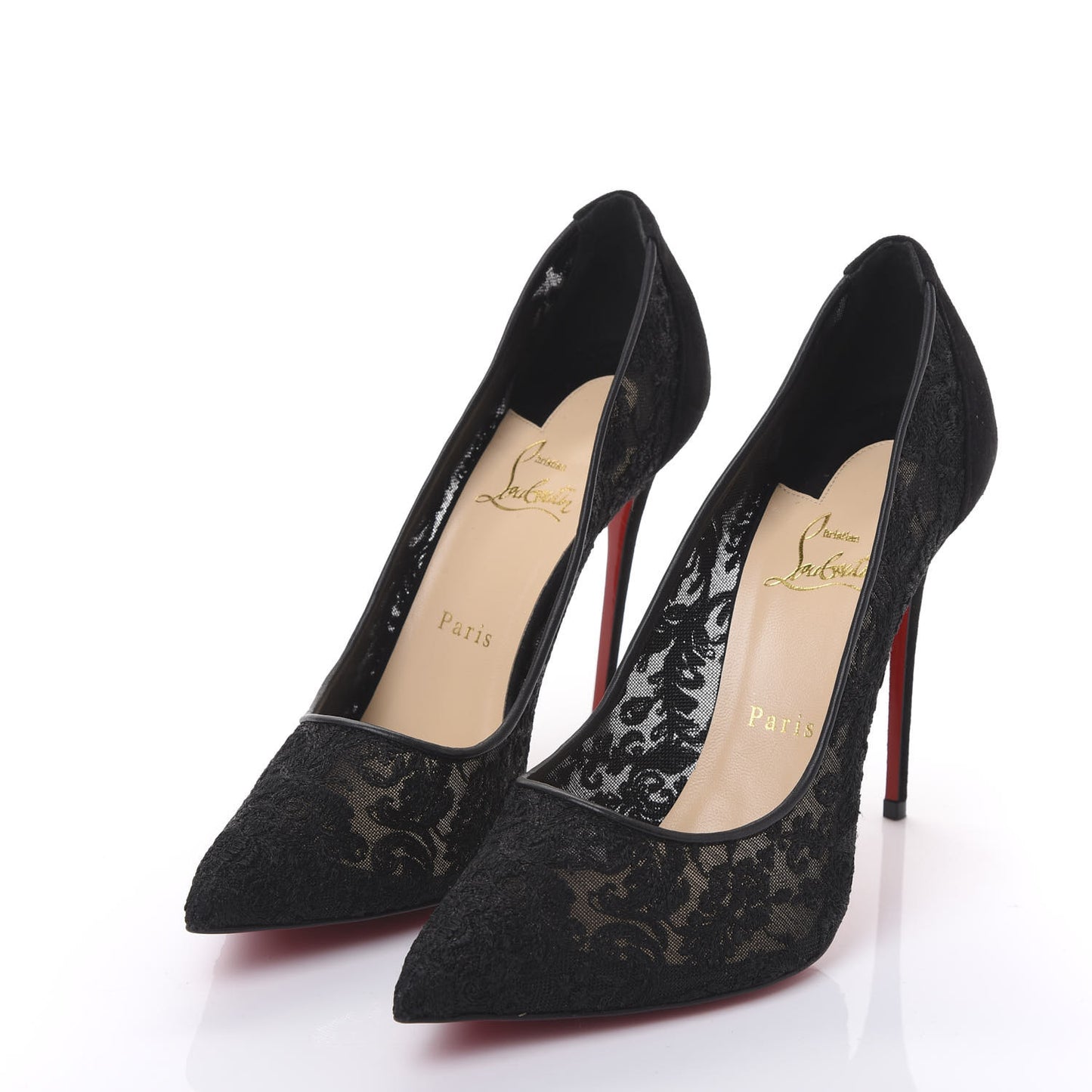 Veau Velours Florale Lace Follies 100 Pumps 41.5 Black