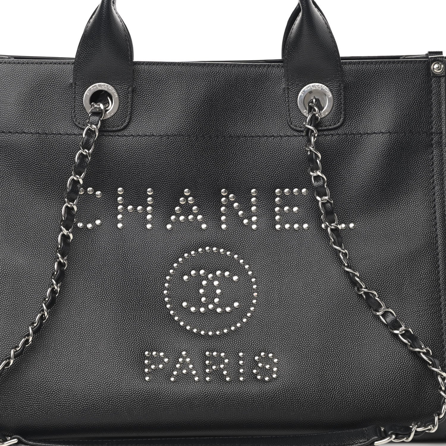 Chanel Caviar Small Studded Deauville Tote Black 7 of 11