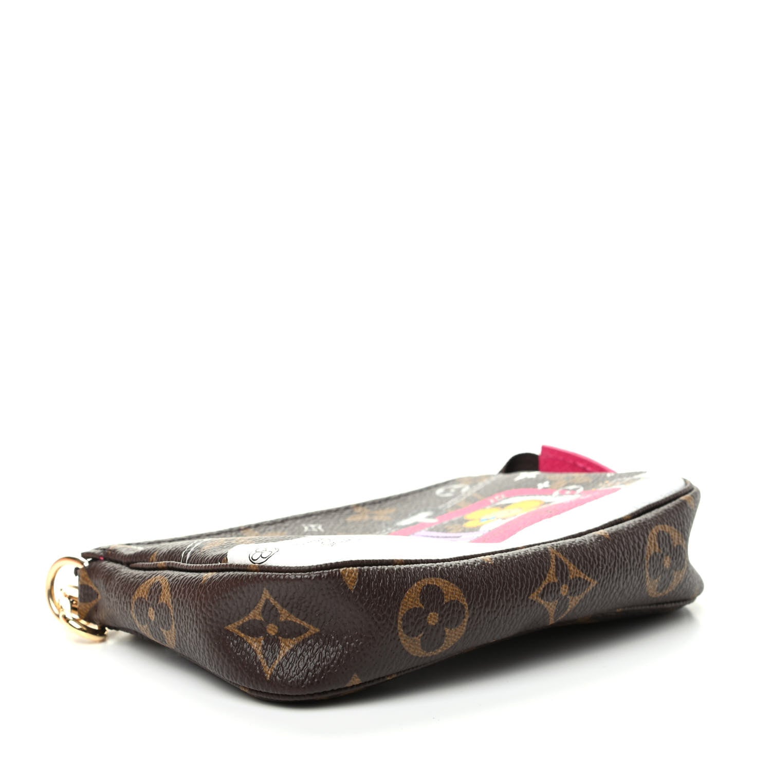 Louis Vuitton Monogram 2019 Christmas Animation Mini Courchevel Pochette Accessories Fuchsia 4 of 8