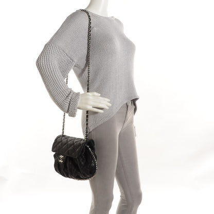 Chanel Washed Lambskin Quilted Medium Chain Around Messenger Black 2 of 7