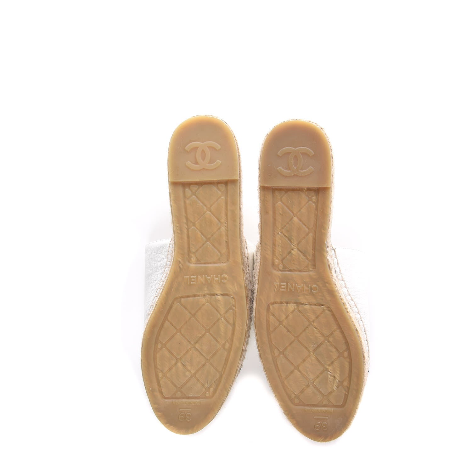 Chanel Iridescent Goatskin CC Espadrille Mules 39 Ivory Black 5 of 10