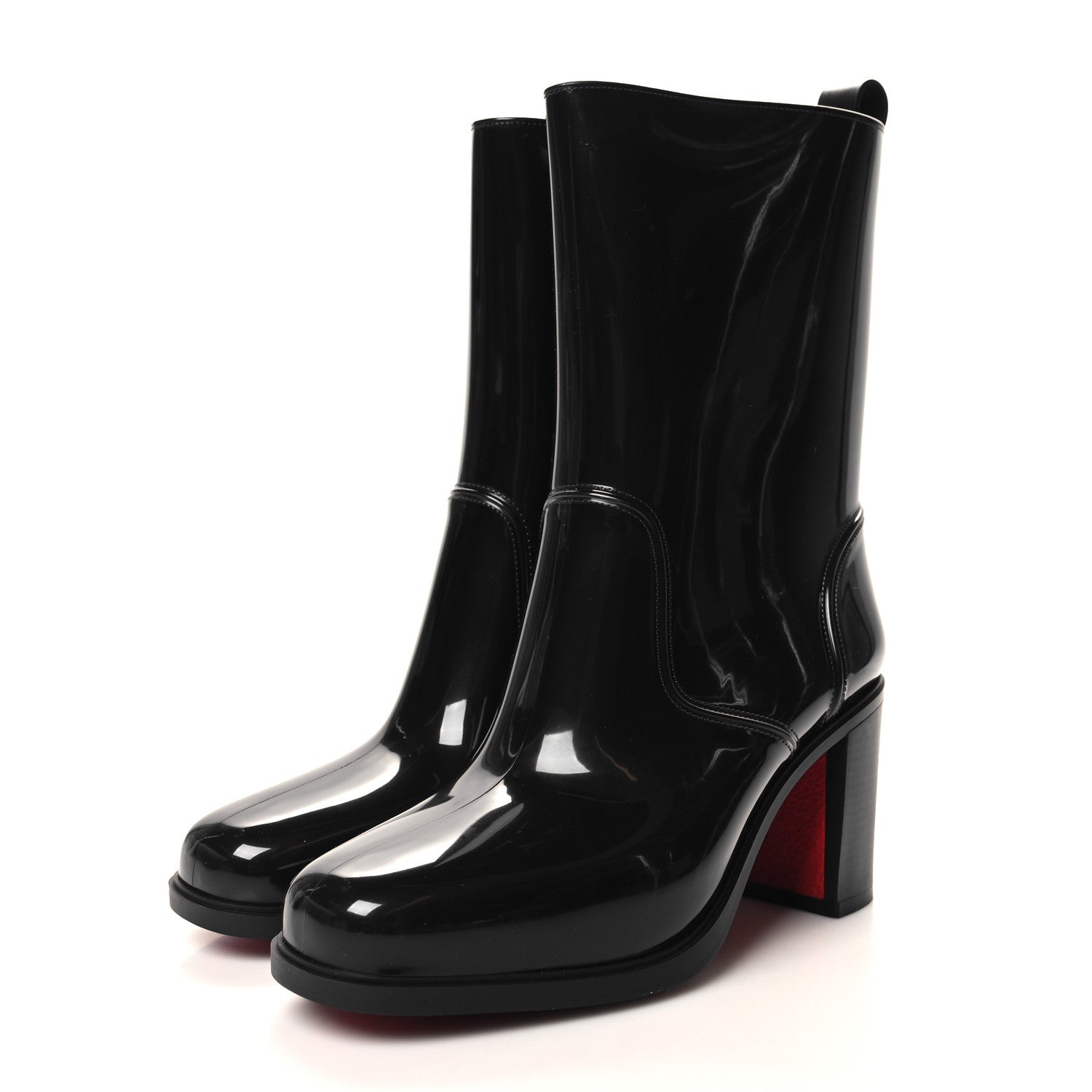 Christian Louboutin Recycled PVC Calfskin Loubirain 70 Boots 39 Black 3 of 7