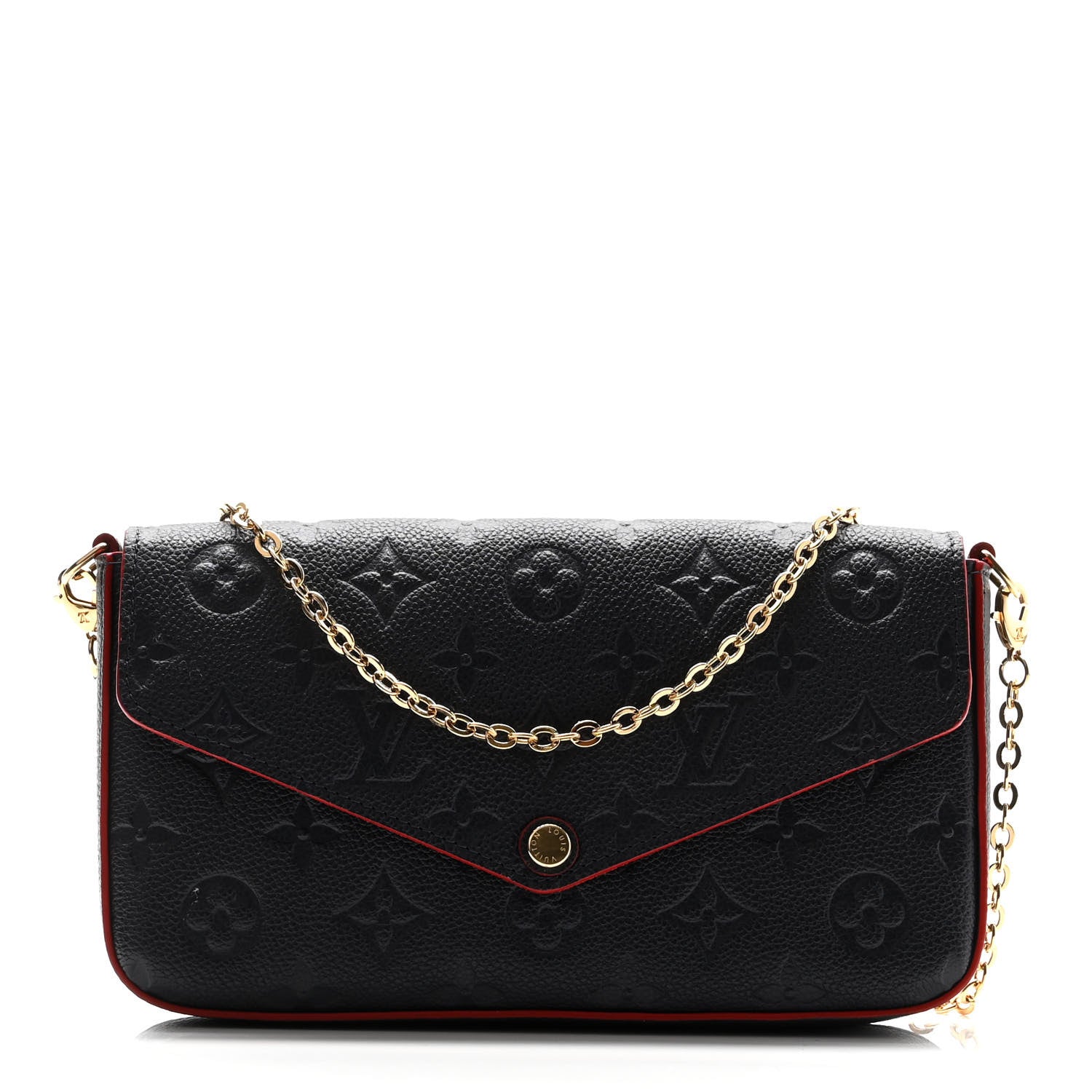 Louis Vuitton Empreinte Pochette Felicie Chain Wallet Marine Rouge 3 of 10