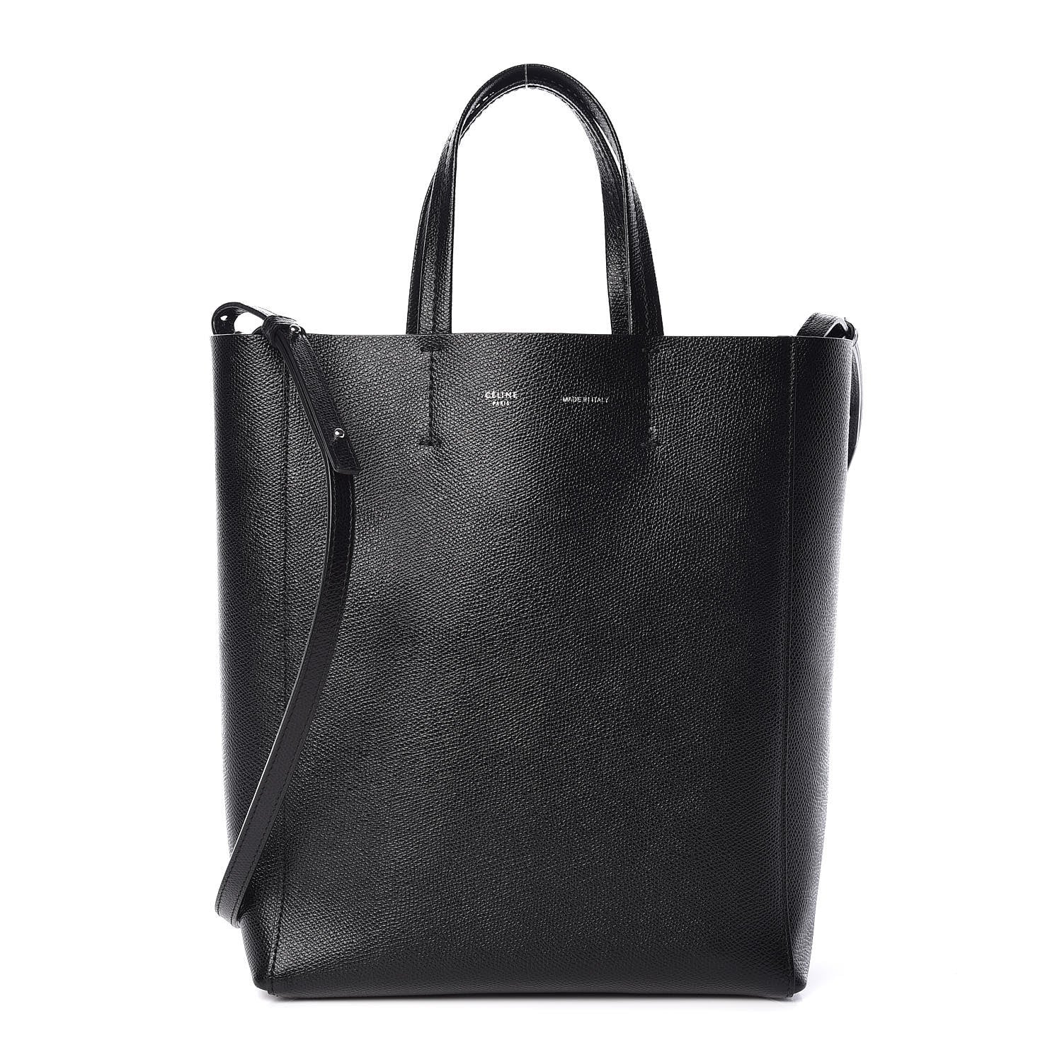Celine Grained Calfskin Small Vertical Cabas Black 1 of 10
