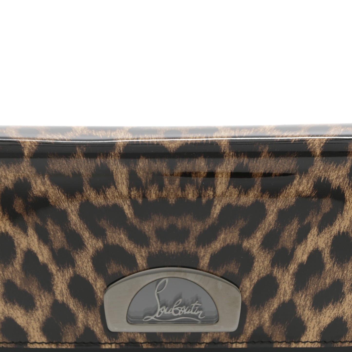 Patent Leopard Vero Dodat Clutch Brown