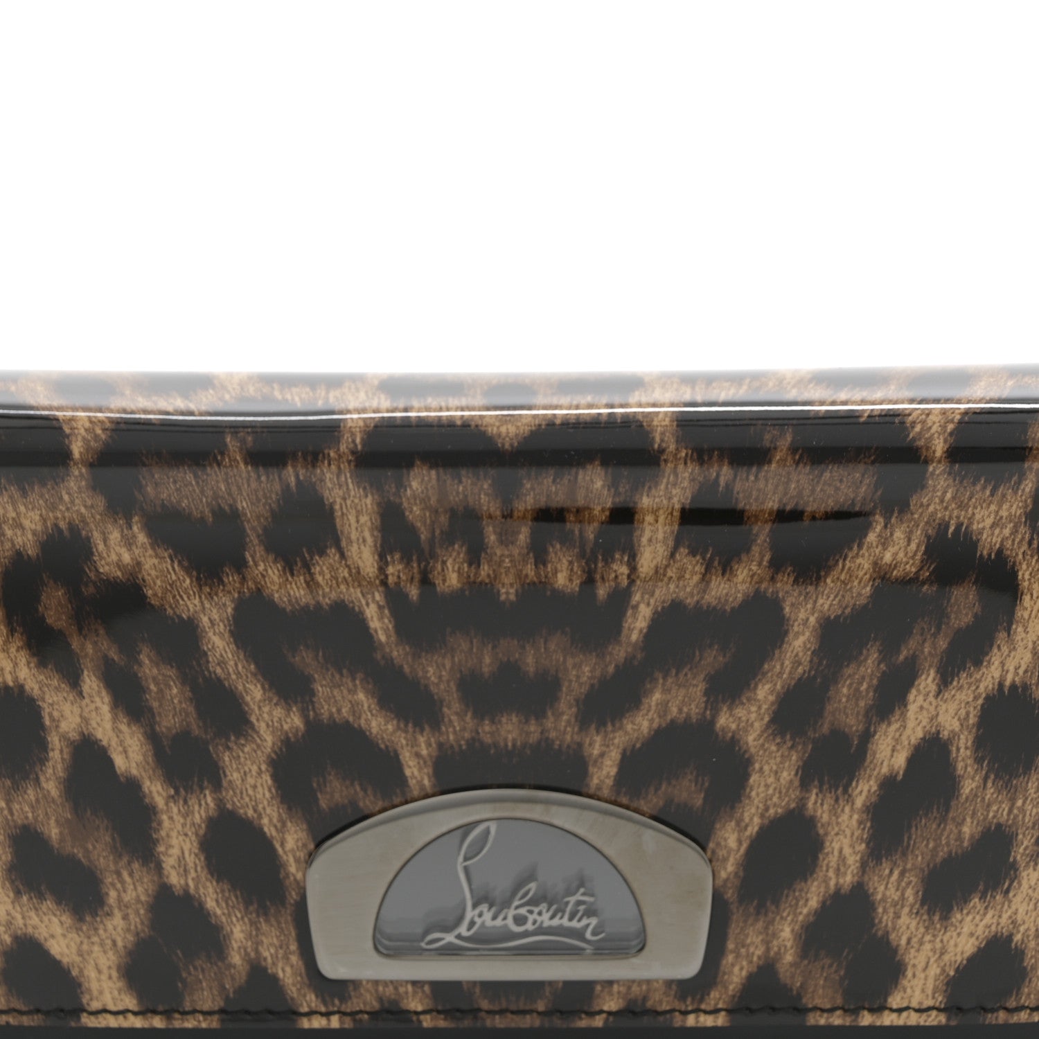 Christian Louboutin Patent Leopard Vero Dodat Clutch Brown 8 of 12
