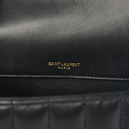 Saint Laurent Lambskin Matelasse Monogram Medium Vicky Chain Bag Black 6 of 11