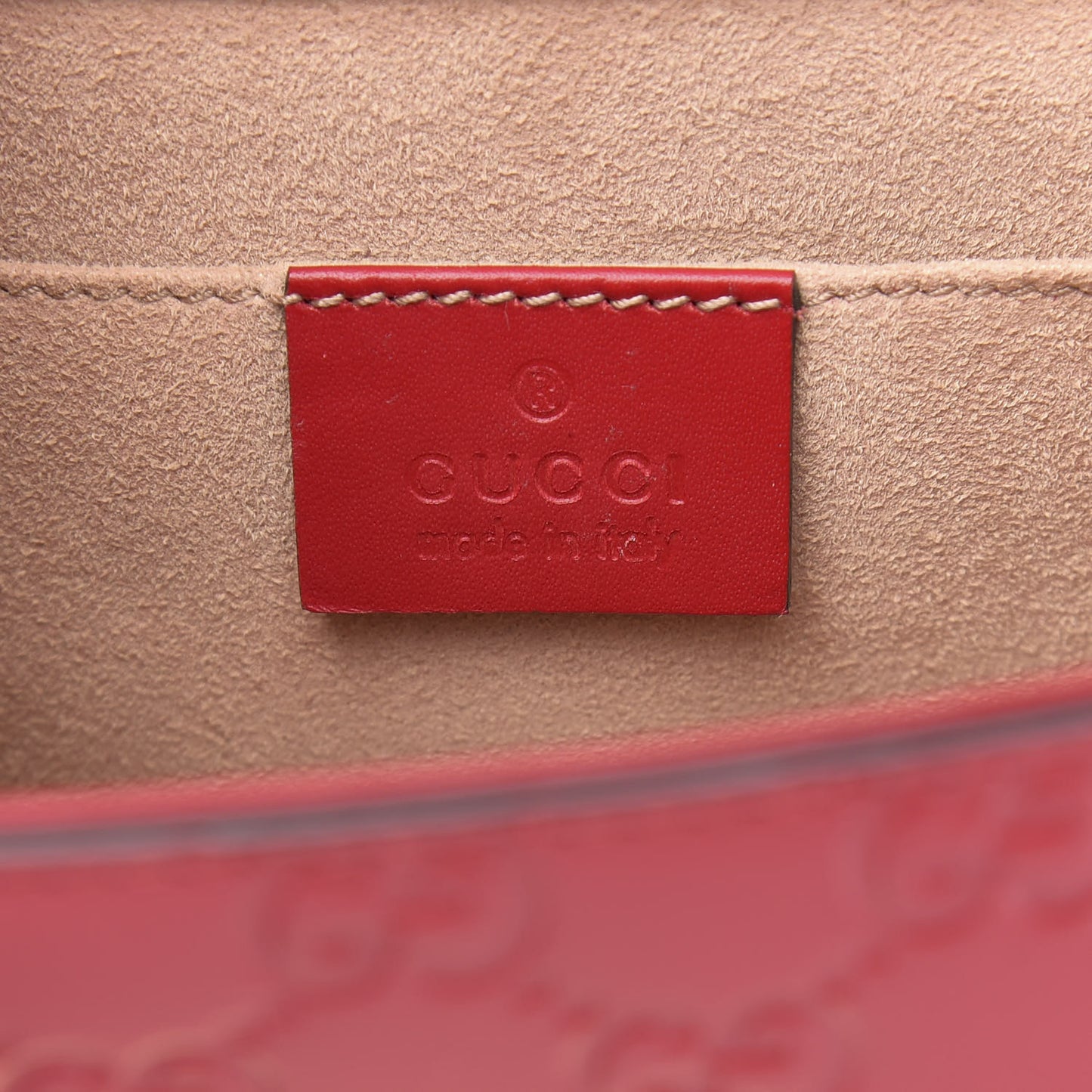 Guccissima Small Padlock Shoulder Bag Hibiscus Red