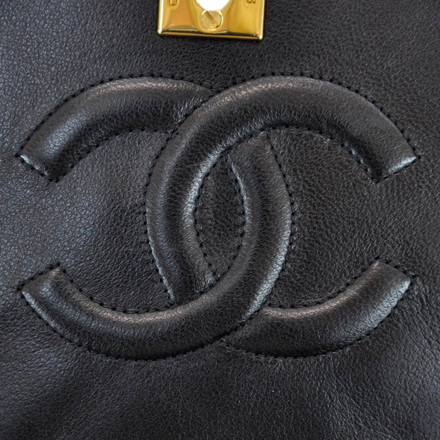 Lambskin Quilted Small Half Moon Flap Black