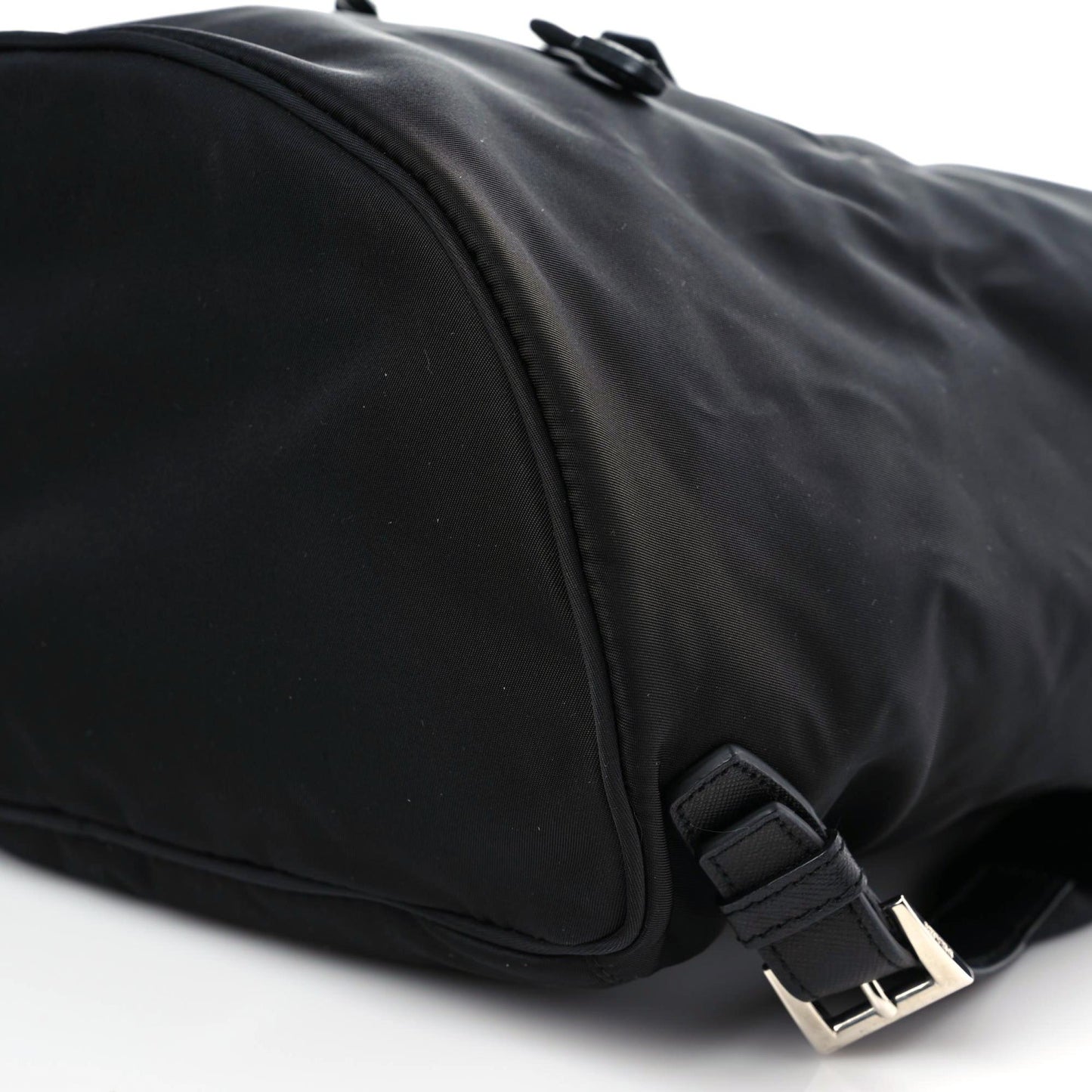 Nylon Vela Saffiano Small Cinch Backpack Black