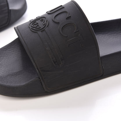 Gucci Rubber Logo Stamped Mens Slide Sandals 7 Black 8 of 9